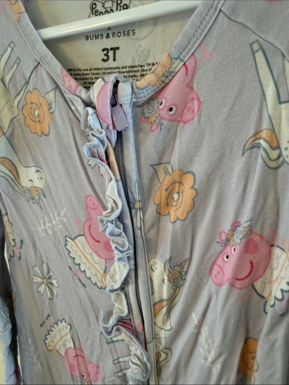Bums & Roses X Peppa Pig Ruffle Zippy 3T - Picture 3 of 7